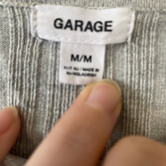 Garage Button Down Knit Crop - Picture 2 of 2